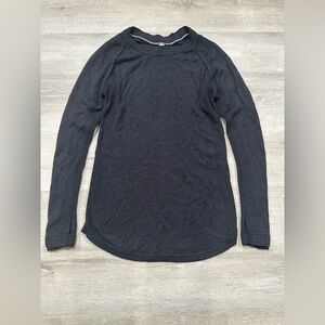M25 Lululemon Sunshine Coast Long Sleeve Heathered Black Size 4 Be Bold Boolux